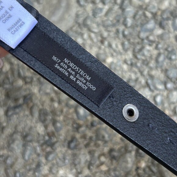 Halogen Vintage Black Leather Bling Studded Skinny Belt Trouser Fit Size Large - Picture 5 of 11